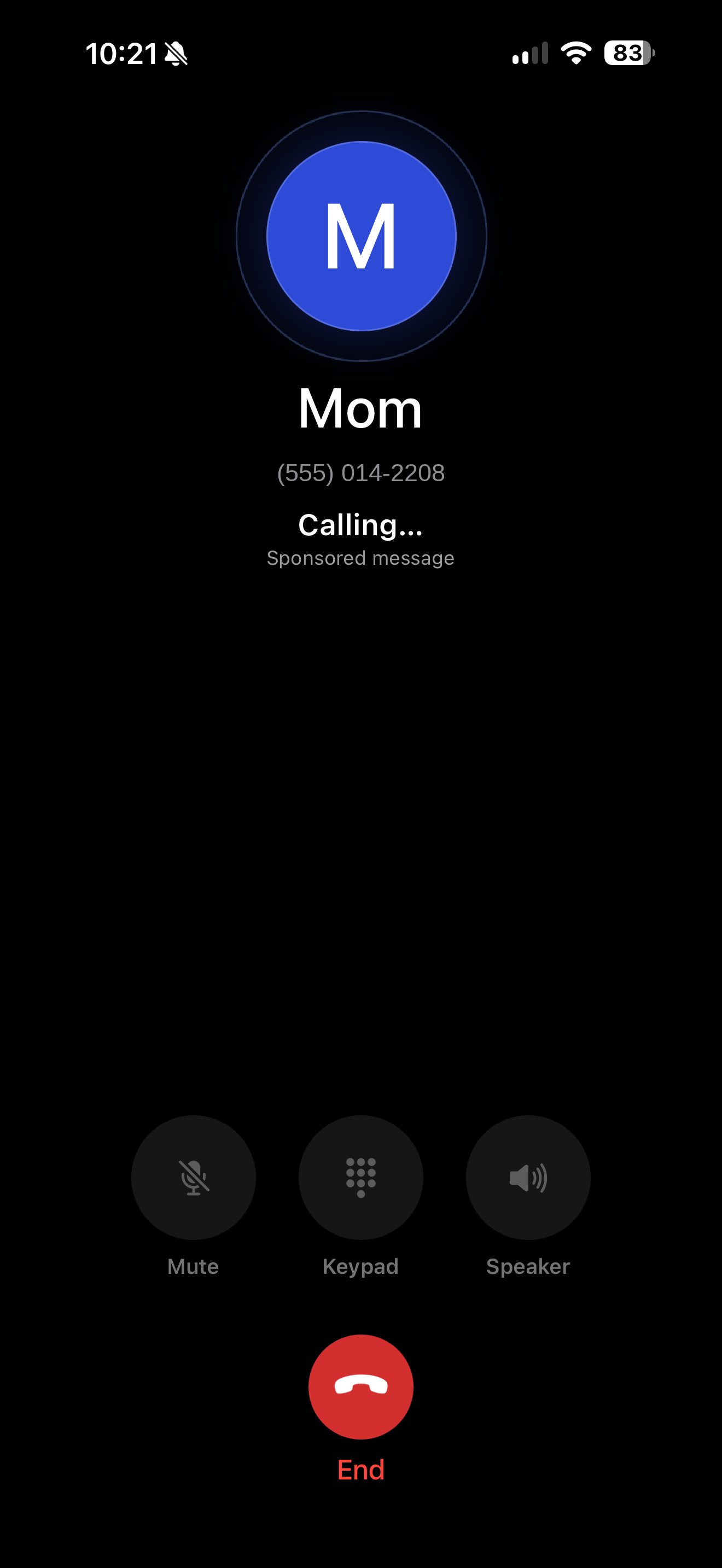 Ring Rewards calling screen